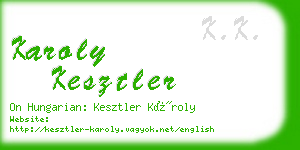 karoly kesztler business card